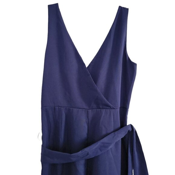 New - Sam Edelman Cropped Jumpsuit Navy Women Size 10 - Picture 14 of 16